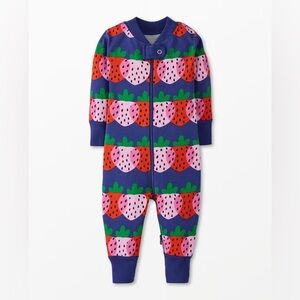 Hanna Andersson Blue Pajamas with Strawberry Print